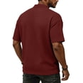 thumbnail image 5 of Dresfit Henley Shirts for Men Short Sleeve Waffle Knitted Shirt Summer 2026 Basic Athletic T Shirts Big and Tall Oversized Button Down Tees Wine L, 5 of 9