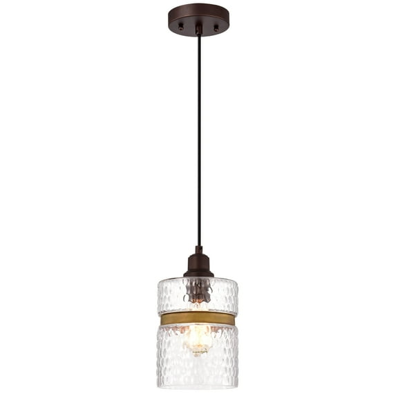 RADIANCE goods Transitional 1 Light Oil Rubbed Bronze Mini Pendant Ceiling Fixture 6" Wide
