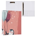 thumbnail image 3 of Penguin Hearts Balloons 3 Ring Binders 1.5 inch Hardcover File Folders with Interior Pockets A4 Size Organizer for School Office Hospital Set of 2, 3 of 8