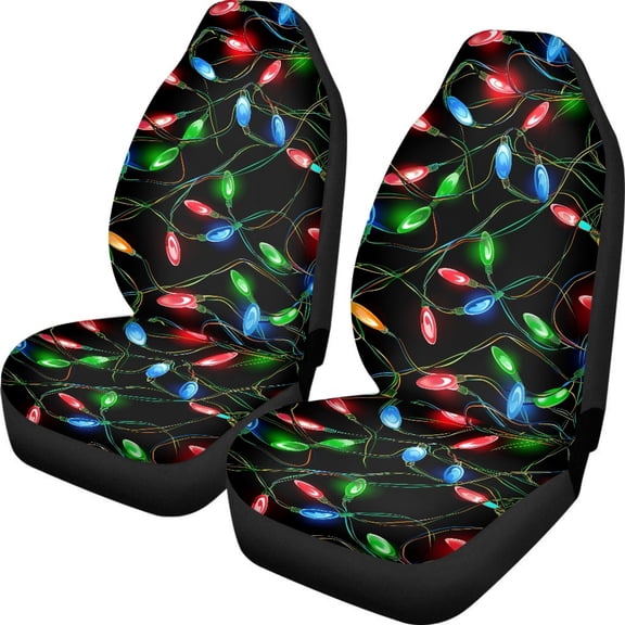 POLERO LED Strip Patterns Vehicle Seat Covers for SUV, 2 Piece Breathable Car Front Seat Covers Stain Resistant Protector Auto Seat Covers