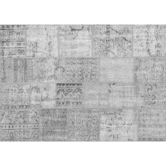 Ahgly Company Indoor Rectangle Patchwork Gray Transitional Area Rugs, 3' x 5'