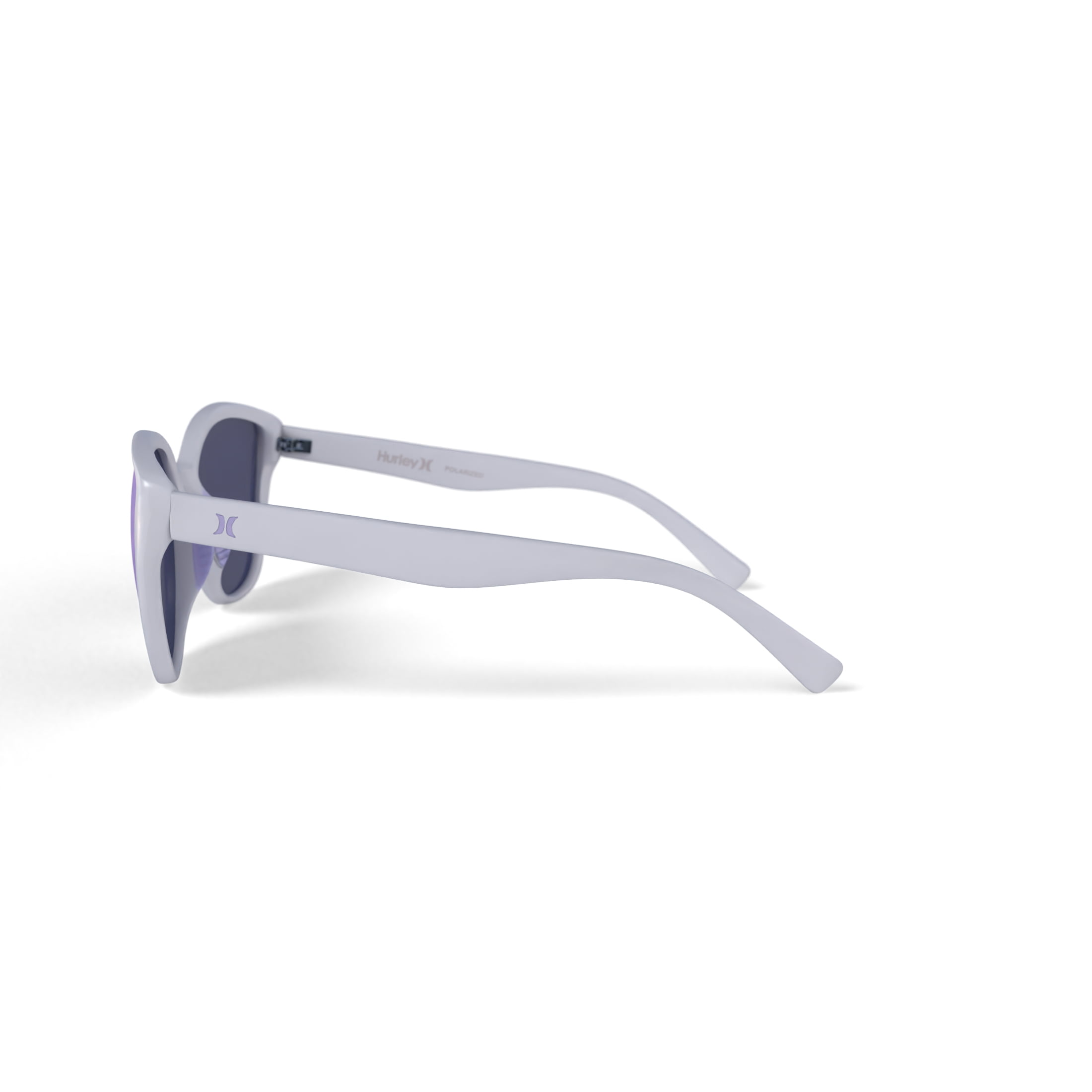 Hurley Tampa - HSL1003PS_105, cateye sunglass, white frame & solid green w/ lilac mirror polarized lens + ar coating