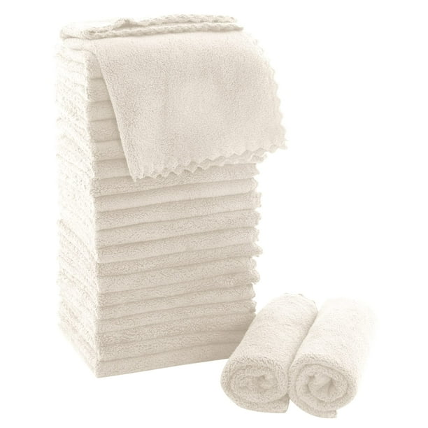 Toallitas MOONQUEEN Ultra Soft Premium de 30 x 30 cm, 24 unidades, color crema