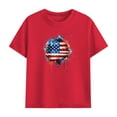 thumbnail image 4 of Kids Patriotic 2 Piece Outfit Red Unisex 4th of July T-Shirt and Shorts Set Summer Clothes,Size 11 T, 4 of 9