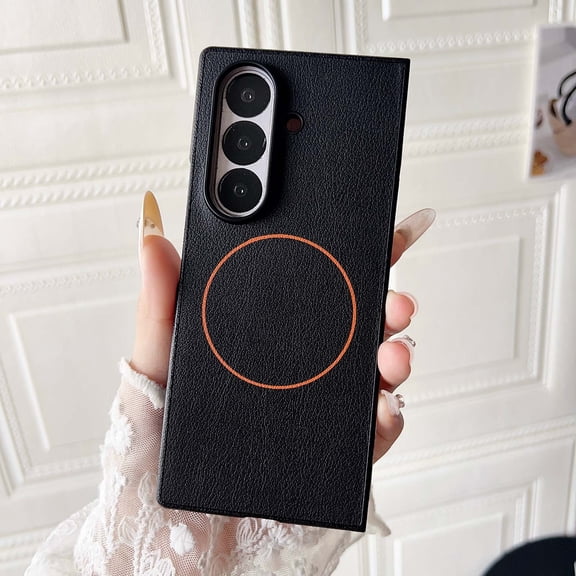 Magnetic Case for Samsung Galaxy Z Fold 5, Wireless Charging Support, Slim Lightweight Hybrid PC TPU Bumper Phone Case, Military Grade Drop Proof Cover, Shockproof Protective Case, Black