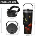 thumbnail image 5 of 1pc Mushroom Cup 30oz Tumbler with Straw & Handle - Insulated Stainless Steel Cup | Holiday Gift for Man Women (Christmas, Valentine's, Birthday), 5 of 7