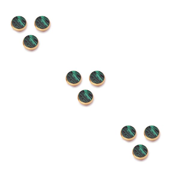 Toystoory Botones de saxofón de 3 piezas, trompeta decorativa profesional, decoración de instrumentos de piedra de concha verde, teclas de buen toque Type1 NO1 Toystoory CBP499241