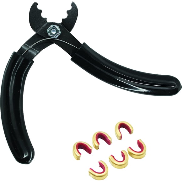 Nok Set Plier for Bowstring Nocking Point Tool (Plier with 6 x Red Cam Nocks)