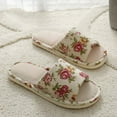 thumbnail image 3 of Men/Women Linen Weave Comfortable Simple Indoor Floor Bedroom Home Slippers Shoes, 3 of 7