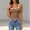 Brown, variant on 2026New Women's Y2k Tank Top Buckle Scoop Neck Sleeveless Ribbed Fitted Going Out Tops Streetwear Festival Outfits(Grey,M)