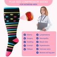 thumbnail image 2 of UNEEI 3 Pairs Wide Calf Compression Socks for Women and Men,Plus Size Knee High Support Stockings for Circulation,Nurses,Travel and Daily Wear,Size 5XL, 2 of 8