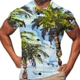 thumbnail image 4 of Camisas Para Hombre Manga Larga De AlgodóN Verano moda tendencia hombres 3dpolo camisa cremallera manga corta pulóver Casual hombres camiseta (Green, XXL), 4 of 5