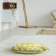 thumbnail image 3 of Abstract Round Floor Cushion with Handle, Circular Round Forms Spinning Oval Contemporary Geometry, Decorative Pillow for Living Room & Dorms, 18" Round, Lime Green Ginger and White, by Ambesonne, 3 of 4