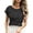 Black, variant on Womens Tops Trendy Knit Solid Color Hollow Out Round Neck Beach Essentials for Women,Beige,L