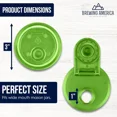 thumbnail image 4 of Mason Jar Lids Wide Mouth Plastic - Leak Proof Flip Cap - Lime Green 4 Pack - Made in the USA, 4 of 10