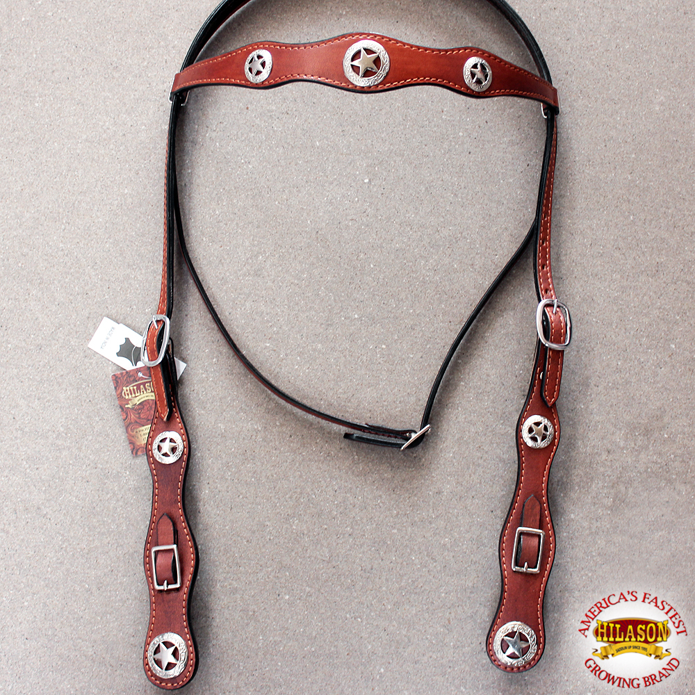 HILASON AMERICAN LEATHER DRAFT HORSE BRIDLE HEADSTALL OVERSIZE CHESTNUT