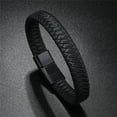 High Quality Single Braided Black Brown Leather Bracelets Bangles