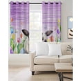 thumbnail image 2 of Purple Easter Blackout Curtains 84 Inches Long, Spring Botanical Floral Rabbit Butterfly Thermal Insulated Black Out Curtains, Darkening Window Curtain Drapes for Bedroom Living Room 42"x84" 2 Panels, 2 of 9