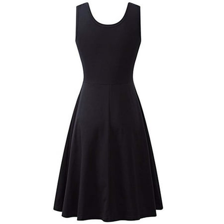 

cllios Women Plus-Size Fashion Casual Sexy Solid Color U-Neck Sleeveless A-line Dresses for women 2023