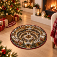 thumbnail image 4 of Christmas Area Rug, 15.75" Round Christmas Rug For Living Room, Traditional Holiday Decorative Mat, 4 of 4
