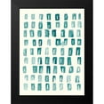 thumbnail image 2 of Vess, June Erica 12x14 Black Modern Framed Museum Art Print Titled - Blue Batik Motif II, 2 of 5