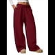 thumbnail image 3 of Pantalones Deportivos de Pierna para Mujer, Holgados, con Cordón, de Cintura Alta y Bolsillos Rojo S, 3 of 10