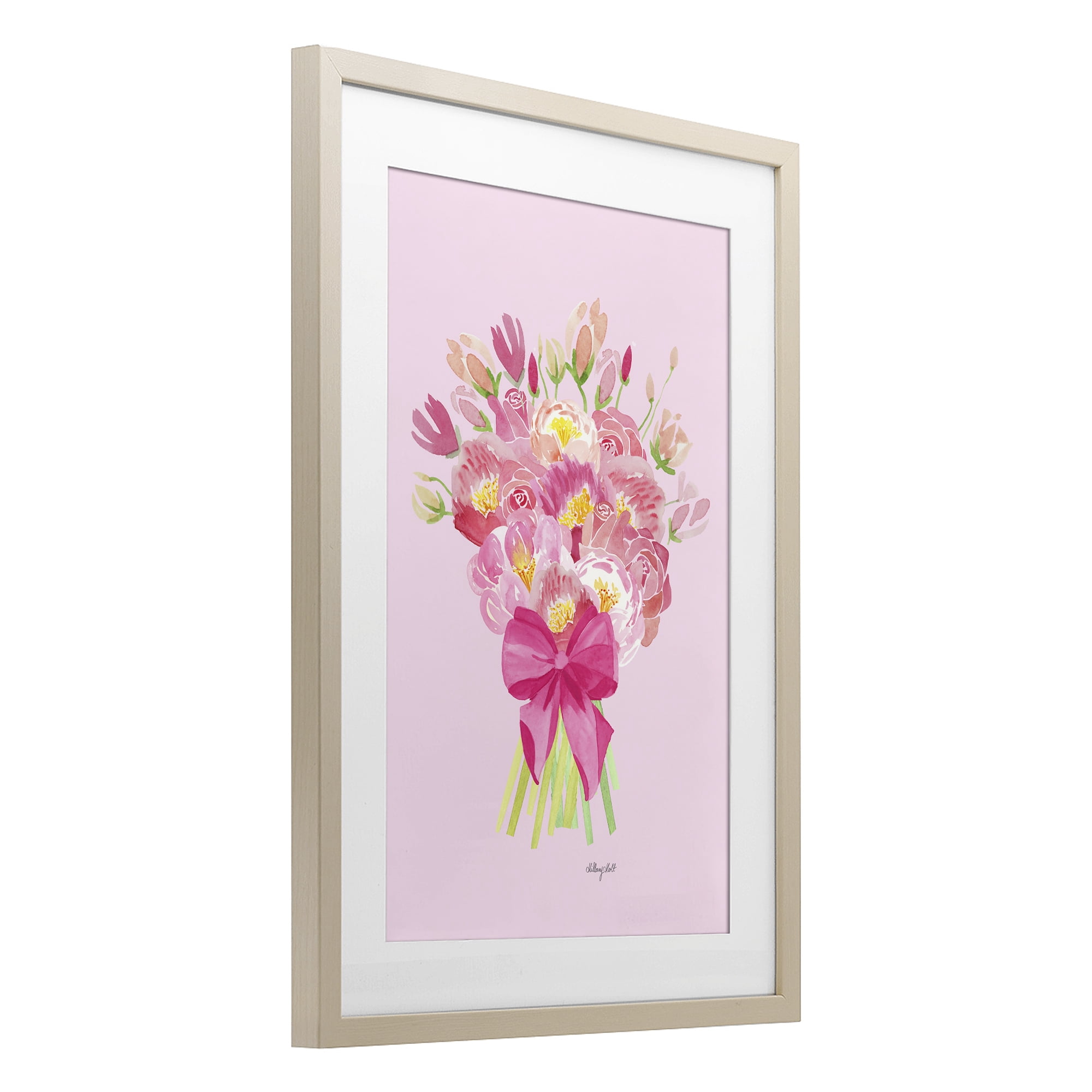 Stupell Industries Romantic Blushing Peonies Birch Framed Print Under Glass, design by Hillary Holt