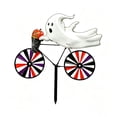 thumbnail image 2 of Halloween Ghost Riding Bicycle Metal Garden Stakes,Fixed Wheel Pumpkin Windmill Ornament for Garden Patio Lawn Autumn Holiday Outdoor Decor, 2 of 6