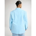 thumbnail image 4 of Scoop Women's and Women's Plus Crepe Slouchy Double Breasted Blazer, Sizes XS-4X, 4 of 5