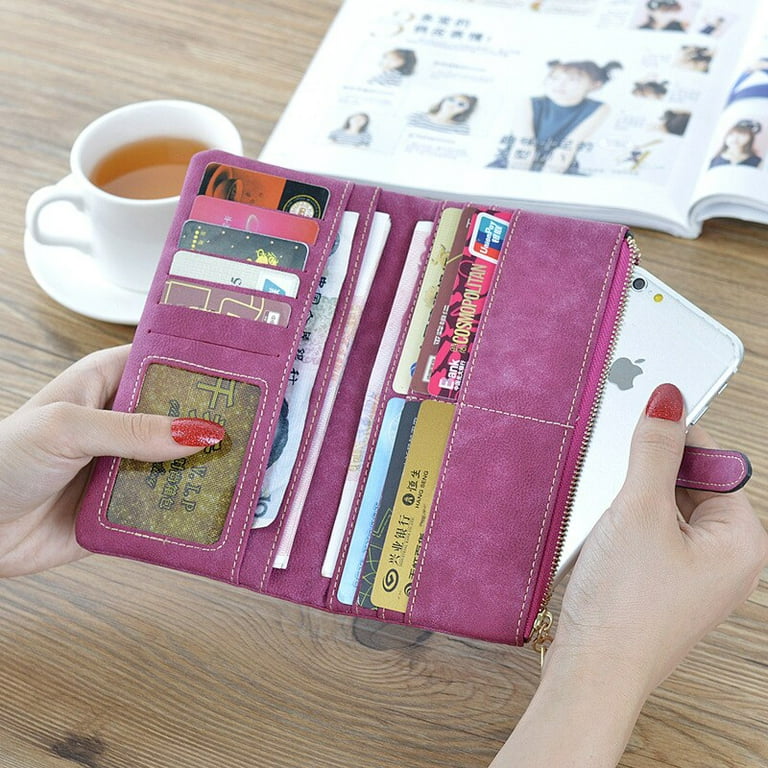 QWZNDZGR High Quality Matte Leather Women Wallet With Zipper Coin Purse  Card Holder Brand Designer Female Wallets Ladies Small Purse 