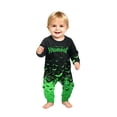 thumbnail image 2 of Halloween Pajamas, Family Matching Pajamas, Halloween Pajamas for Family, Halloween Family Pajama Set Black Green Bat Gradient Long Sleeve Pants for Spooky Season, Baby 12 Months, 2 of 4
