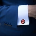 thumbnail image 3 of Petal Flower Men's Stainless Steel Cufflink Set with Shirt Clip - Suitable for Formal Attire - Ideal for Special Occasions, 3 of 6