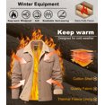 thumbnail image 4 of Xidunhg Men's Sherpa Lined Trucker Jacket, Windproof Thermal Winter Work Coat with Lapel Multi Pockets, 4 of 11