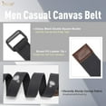 thumbnail image 4 of Men Canvas Double Ring Belt Plus Size Men Cloth Casual Belt for Jeans Pants, 4 of 7