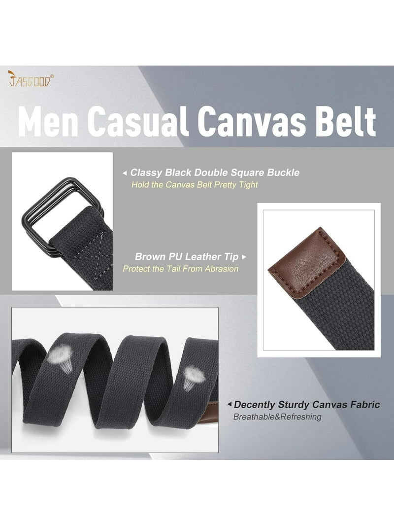 Unisex Nylon Canvas Belt Breathable Military Tactical Belt With Metal Buckle (Army Green) At Men's Clothing Store