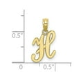 thumbnail image 2 of 10k Gold H Script Letter Name Personalized Monogram Initial High Polish Charm 19.75x10.2mm Wide Pendant Necklace for Wom, 2 of 2