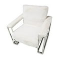 thumbnail image 4 of Michael Amini Astro Faux-Fur Accent Chair in Moonstone White/Stainless Steel, 4 of 11