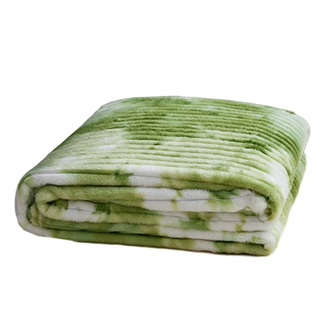 Ohufall Comfortable And Breathable Printed Drawstring Scandinavian Tie-type Flannel Velvet Throw Blanket Office Air Conditioning Blanket
