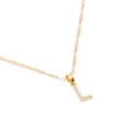 thumbnail image 2 of Dije inicial L Ametrinaa con Zirconia y cadena Chapa de Oro 18k, 2 of 5