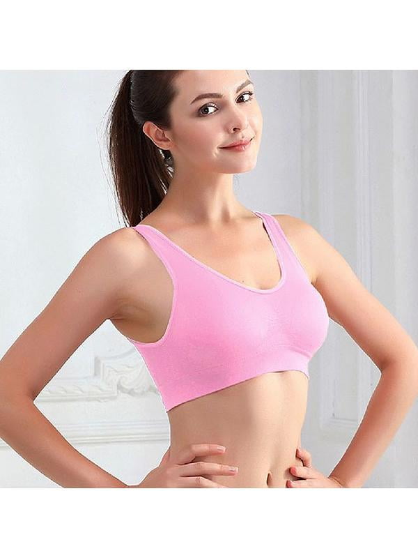 Women Seamless Underwear Fitness Yoga Ice Silk Sports Bra Stretch Workout Vest