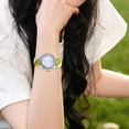 thumbnail image 4 of YZZZJZQL Watches For Women Tie Dye Silicone Strap Analog Quartz Wrist Watch Adjustable Buckle Casual Bling Fashion Timepiece Gift For Party, 4 of 6