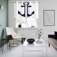 thumbnail image 4 of Nautical Anchor Kitchen Curtains Small Short 39 Inch Length, Farmhouse Minimalist White Abstract Art Grommet Bedroom Living Room Curtains, Light Filtering Cafe Curtain Drapes 2 Panels Set 55''x39'', 4 of 9