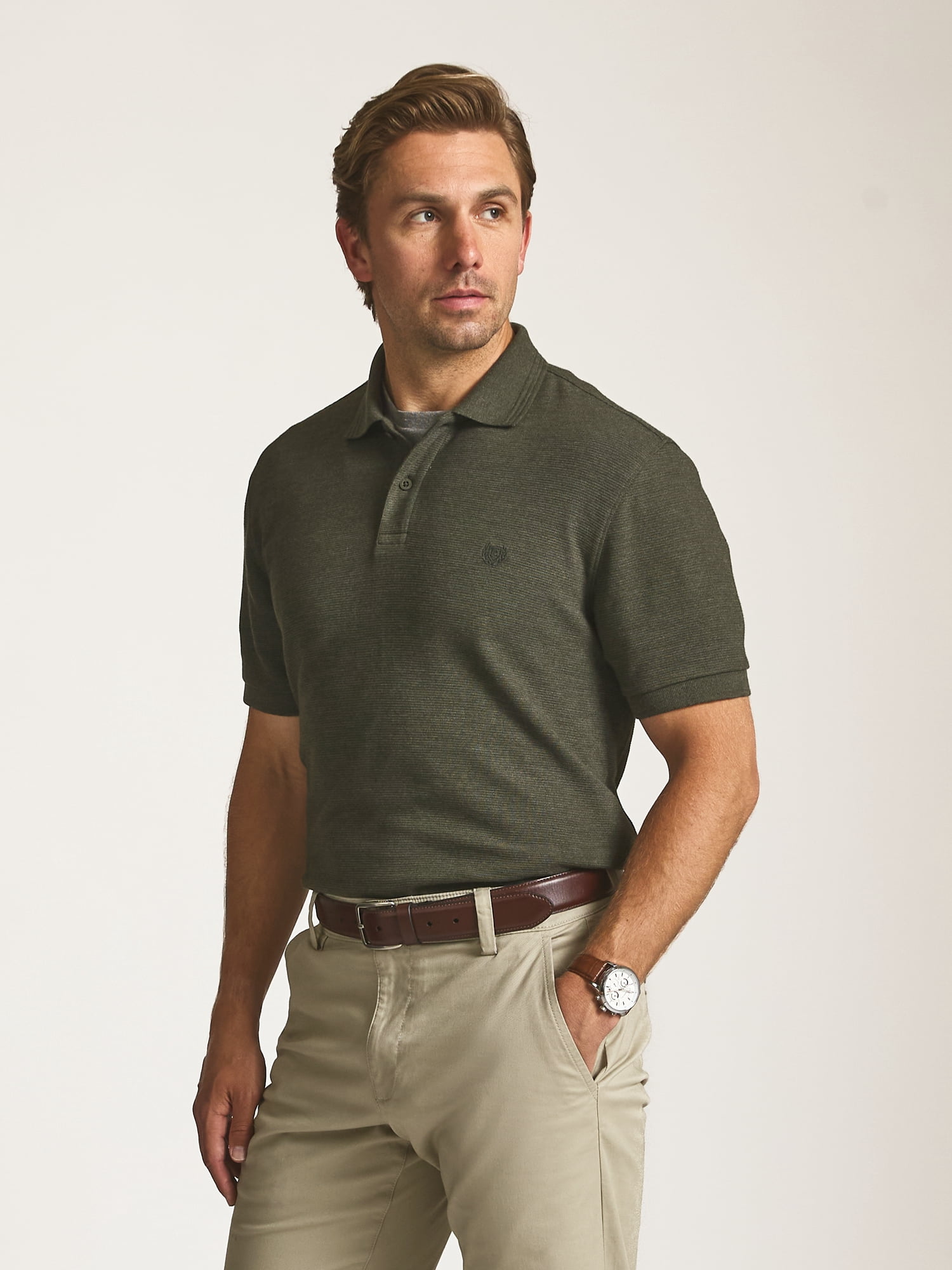 Chaps Men’s and Big Men’s Seacoast Wash Ribbed Knit Polo, Sizes S–3XL