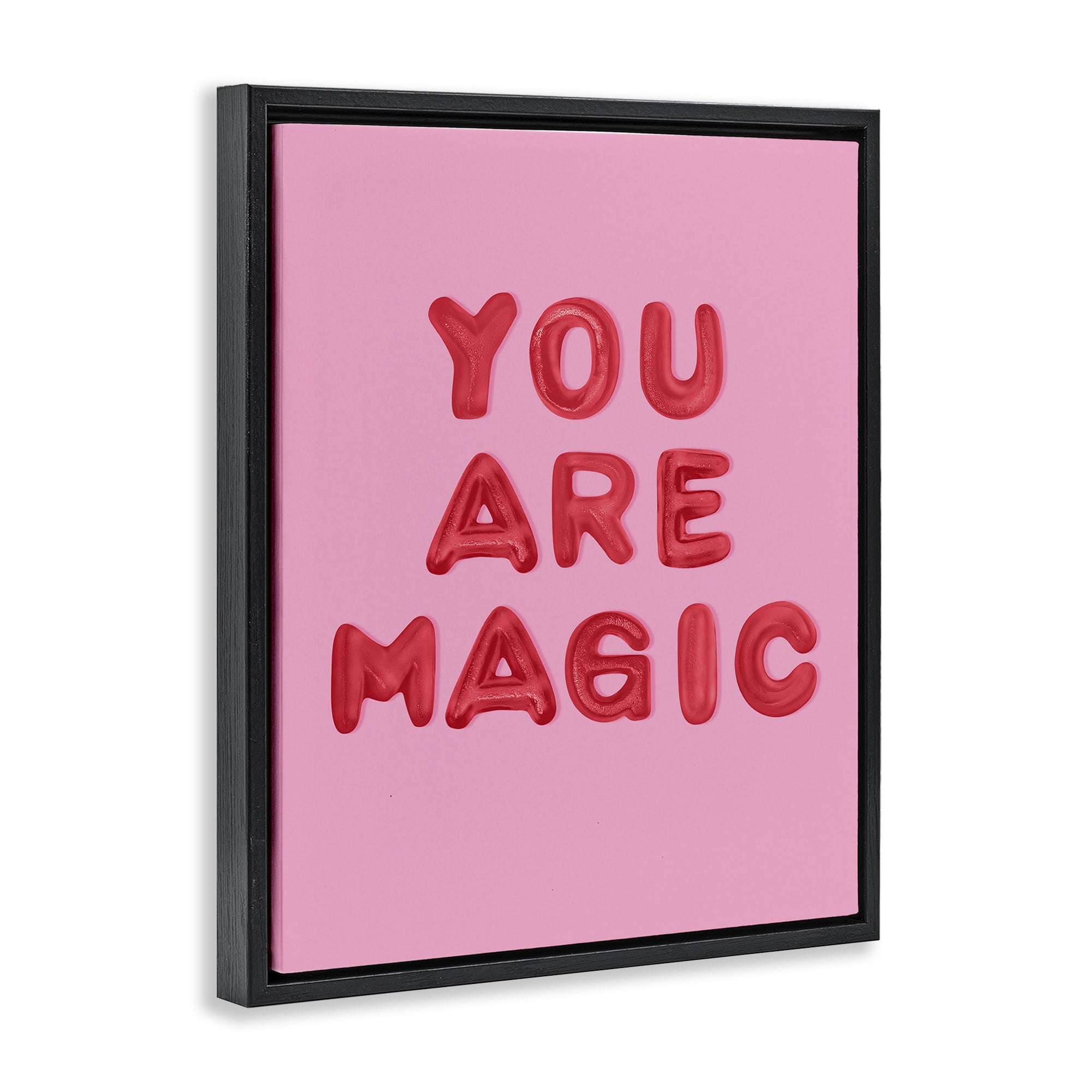 Stupell Industries You Are Magic Red & Pink Black Framed Floater Canvas Wall Art, design by LISH Creative
