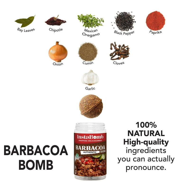 InstaBomb Barbacoa Bombs, 1 Jar, Seasoning for Slow Cookers