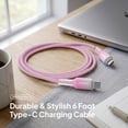 thumbnail image 3 of Powertek Frosty USB-C to USB-C Fast Charging Cable, 6 ft, Pink, 3 of 7