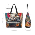 thumbnail image 5 of Naloa Vibrant Bunny Ride Tote Bag for Women Large Capacity Shoulder Bag for College Work Travel Shopping, 5 of 8
