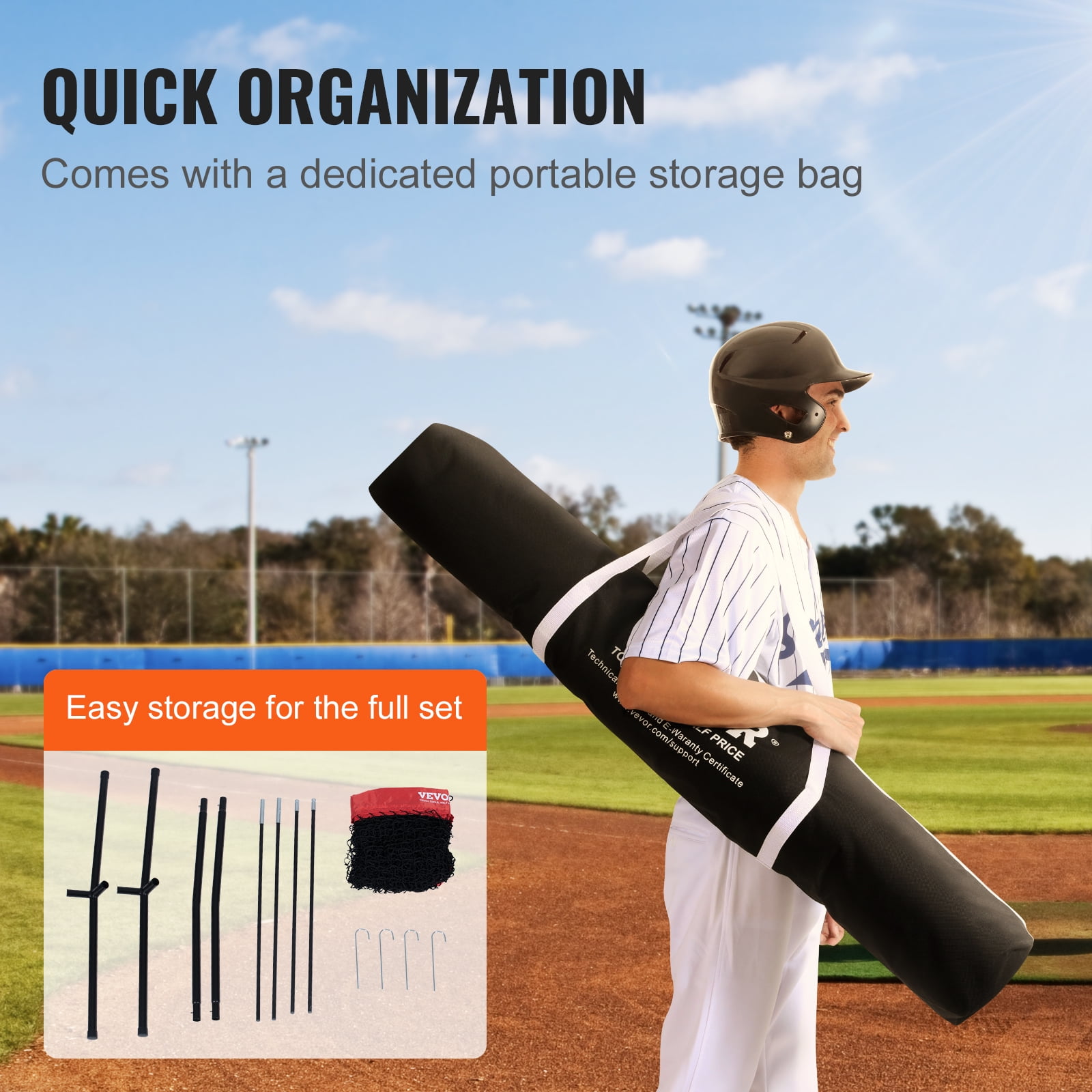 BENTISM Baseball Softball Practice Net 7x7 ft Hitting Batting Training Net for Baseball Softball Catching or Throwing with Carry Bag