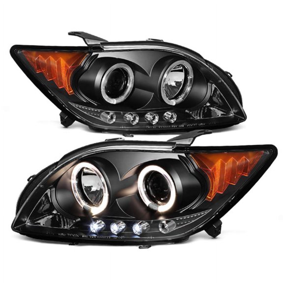 AKKON - For Scion tC ANT10 Black Bezel Dual Projector LED Headlights Replacement Left/Passenger Lamps Pair
