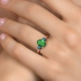thumbnail image 4 of Gem Stone King 18K Rose Gold Plated Silver Green Nano Emerald and Blue Diamond Engagement Ring for Women | 2.04 Cttw | Oval 9X7MM | Gemstone May Birthstone | Size 6, 4 of 6